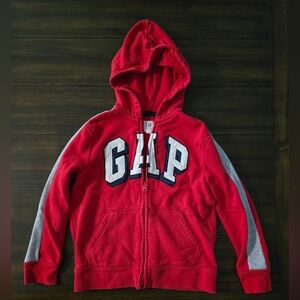 GAP Red and Gray Zip-Up Hoodie Sweatshirt